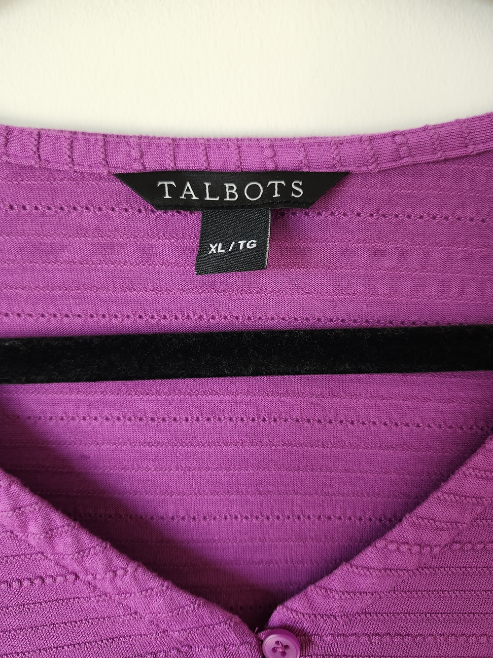 Talbots Magenta Short-Sleeve V-Neck Top - Picture 8 of 8